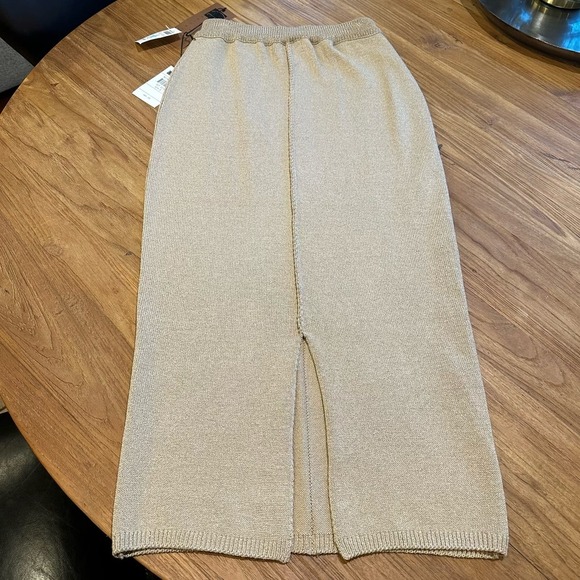 Vintage American Carole Little Deadstock NWT Women’s Tan Knit Maxi Skirt - Picture 6 of 6